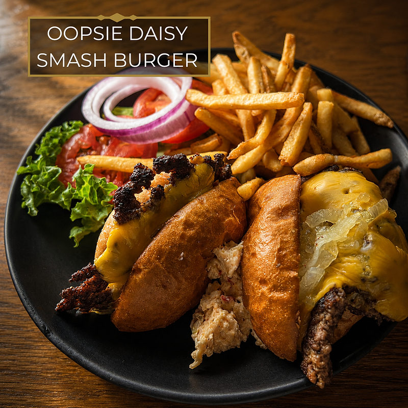 The Oopsie Daisy burger with fries.